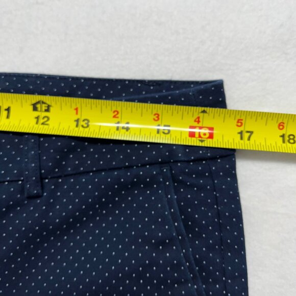Hilary Radley Women's Navy Polka Dot Stretch Cotton Cropped Pants Size 8 - Picture 7 of 10